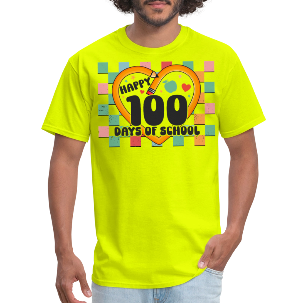 100 Days of school Shirt For Teachers Unisex Tee - safety green