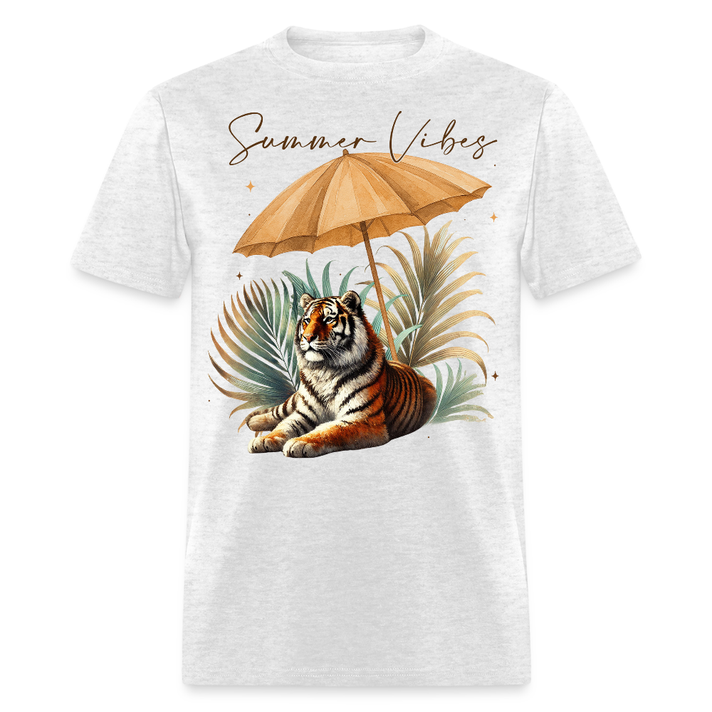 Tropical Wildlife Summer Tiger T-shirt - light heather gray