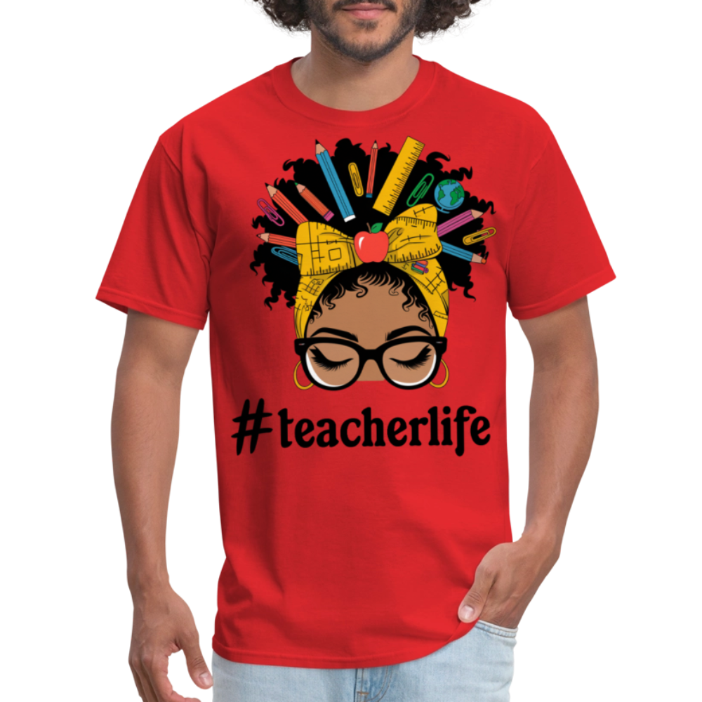 Funny Teacher Life Tee For Women Teacher Appreciation Gift T-shirt - red