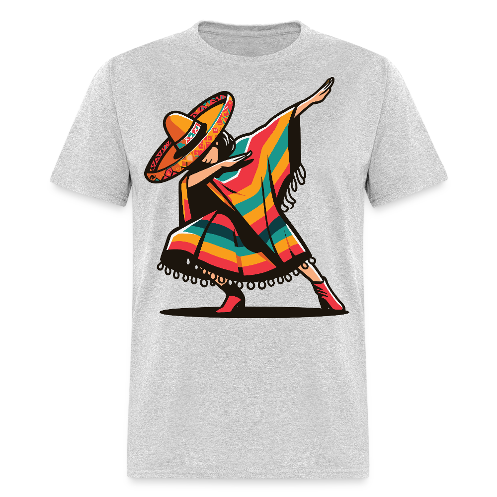 Cinco De Mayo Fiesta Outfit Funny Mexican Dabbing Design For T-shirt - heather gray