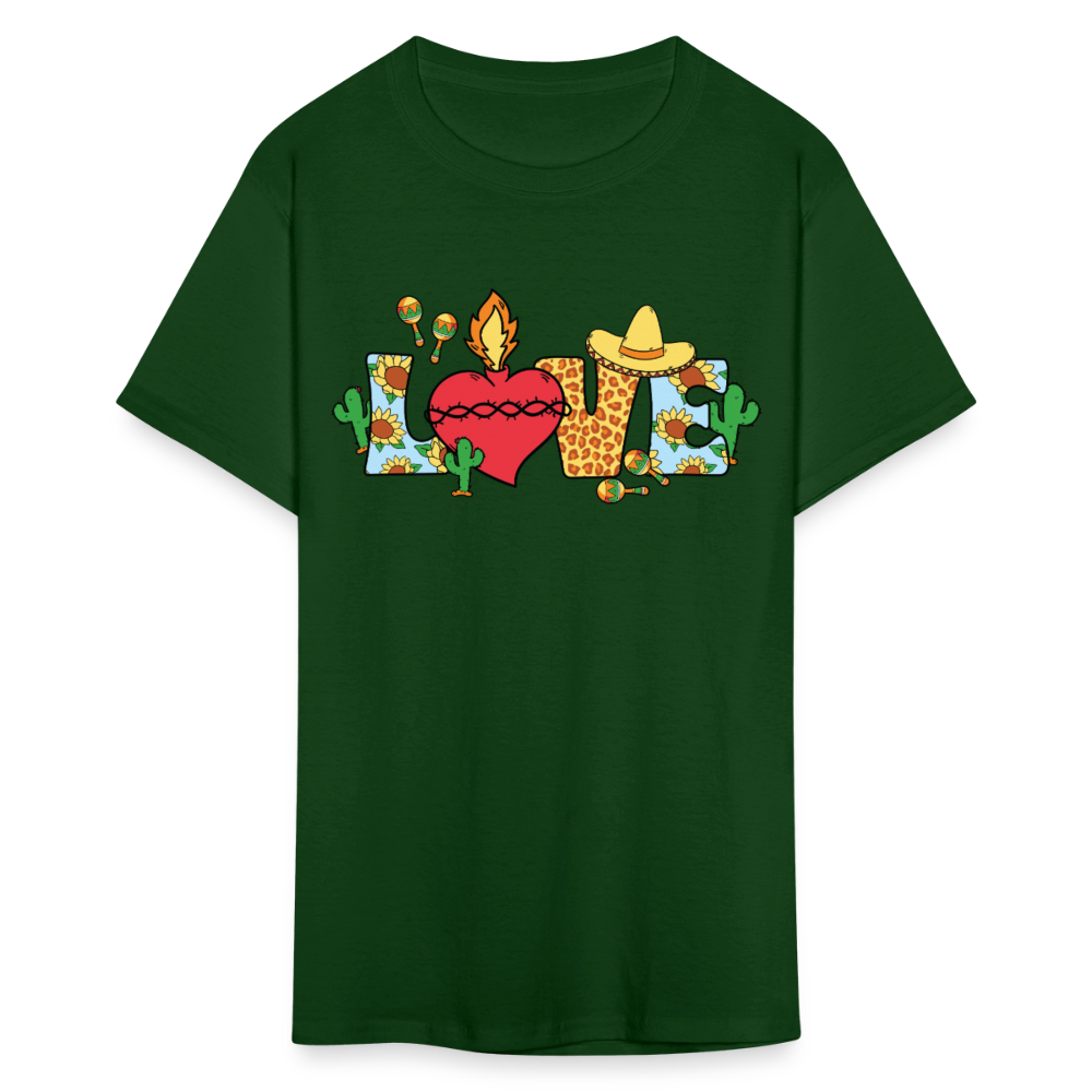 Cinco de Mayo Aesthetic Tee Mexican Fiesta Love T-shirt - forest green