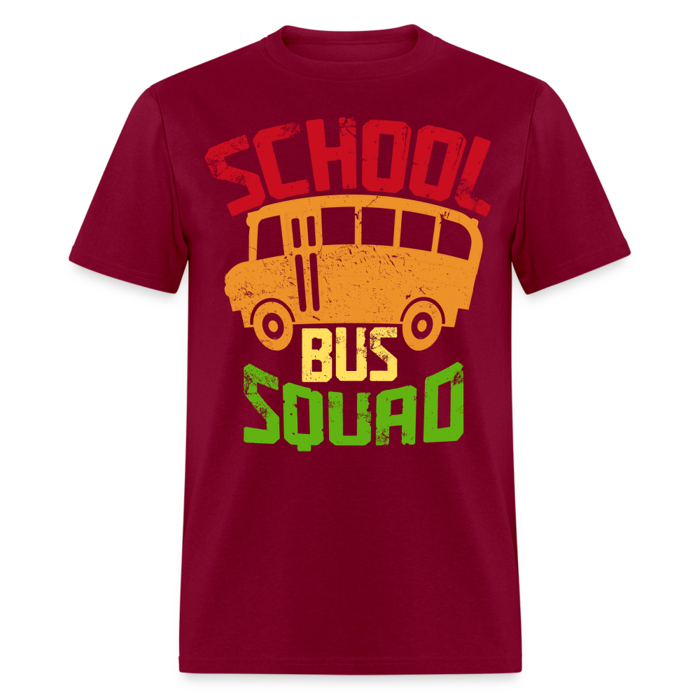 Vintage School Bus Tee for Drivers & Staff School Bus Squad T-shirt - burgundy