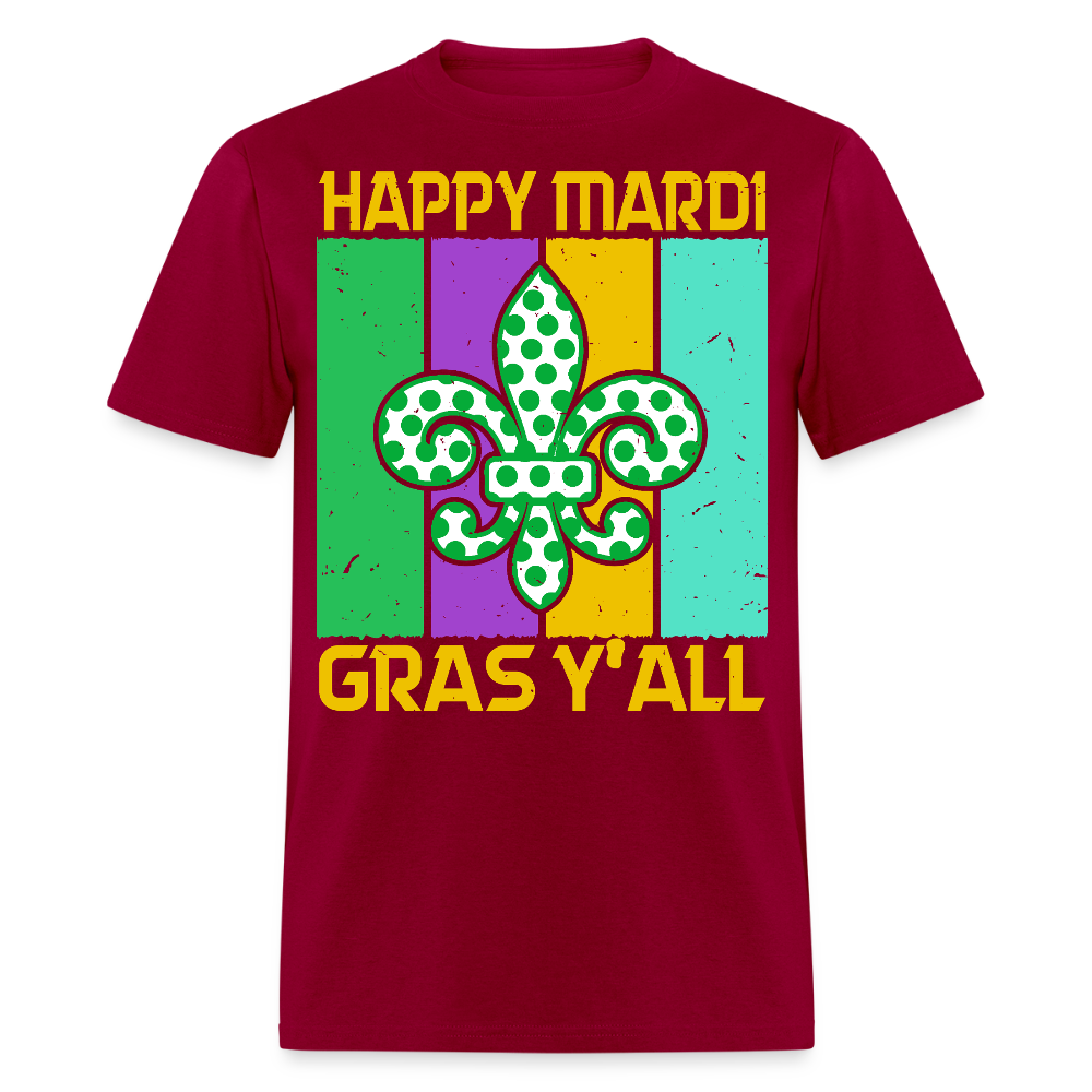 New Orleans Festival Tee Southern-style Mardi Gras Y’all T-shirt - dark red