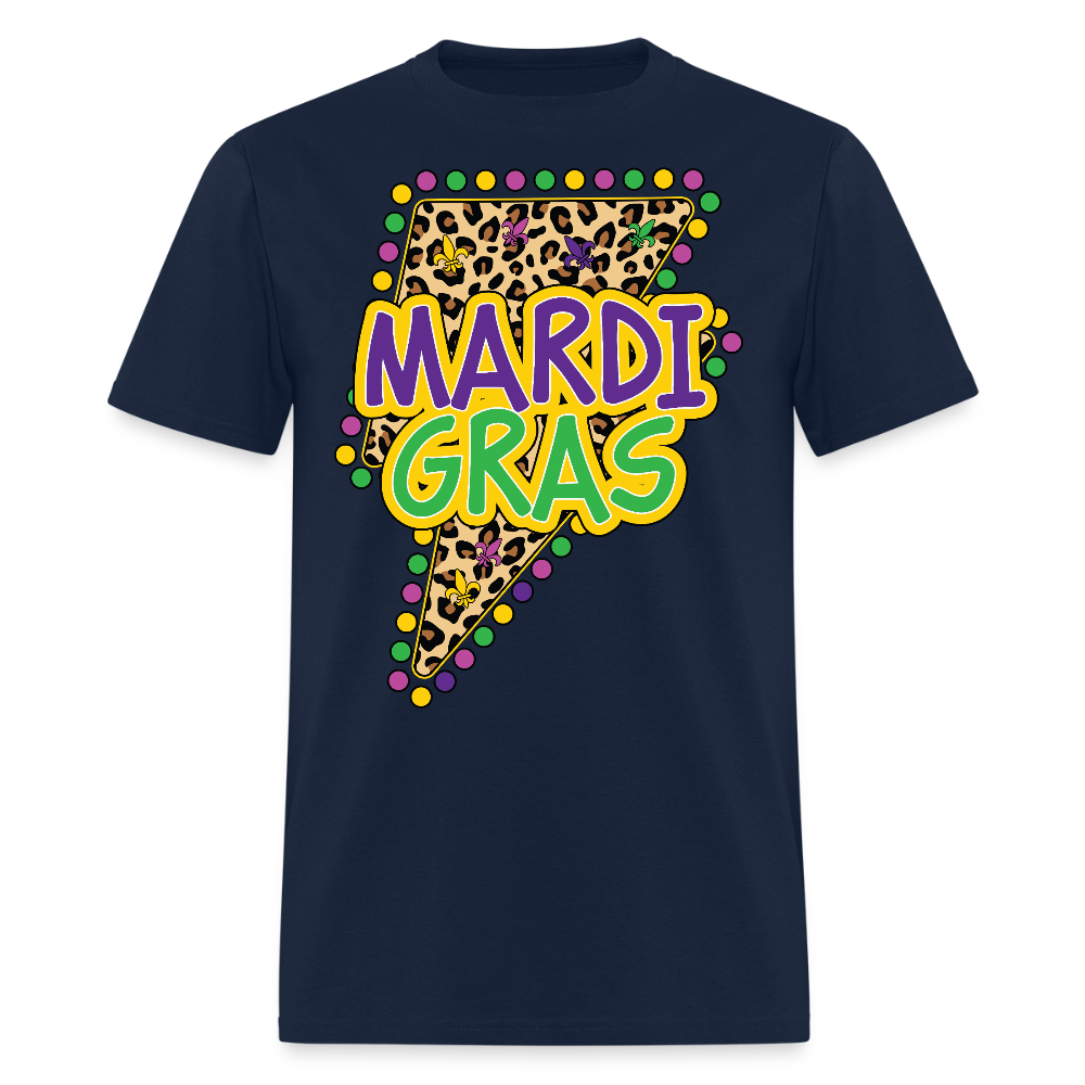 Mardi Gras Leopard Print Shirt For Women Mardi Gras Party T-shirt - navy