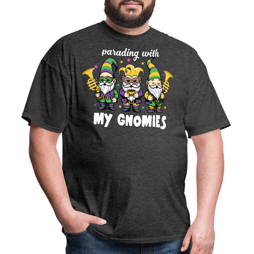 Parading With my Gnomies Festival Shirt Funny Mardi Gras T-shirt - heather black