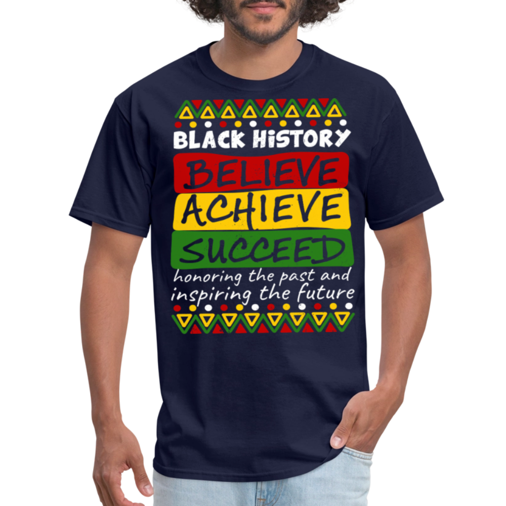 Black Culture Awareness Honoring The Past Inspiring The Future T-Shirt - navy