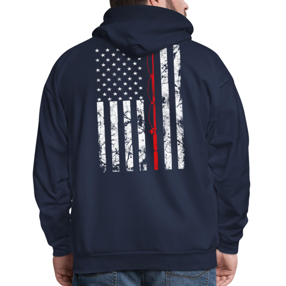 American Flag Patriotic Fishing Gear For Men Hoodie - navy