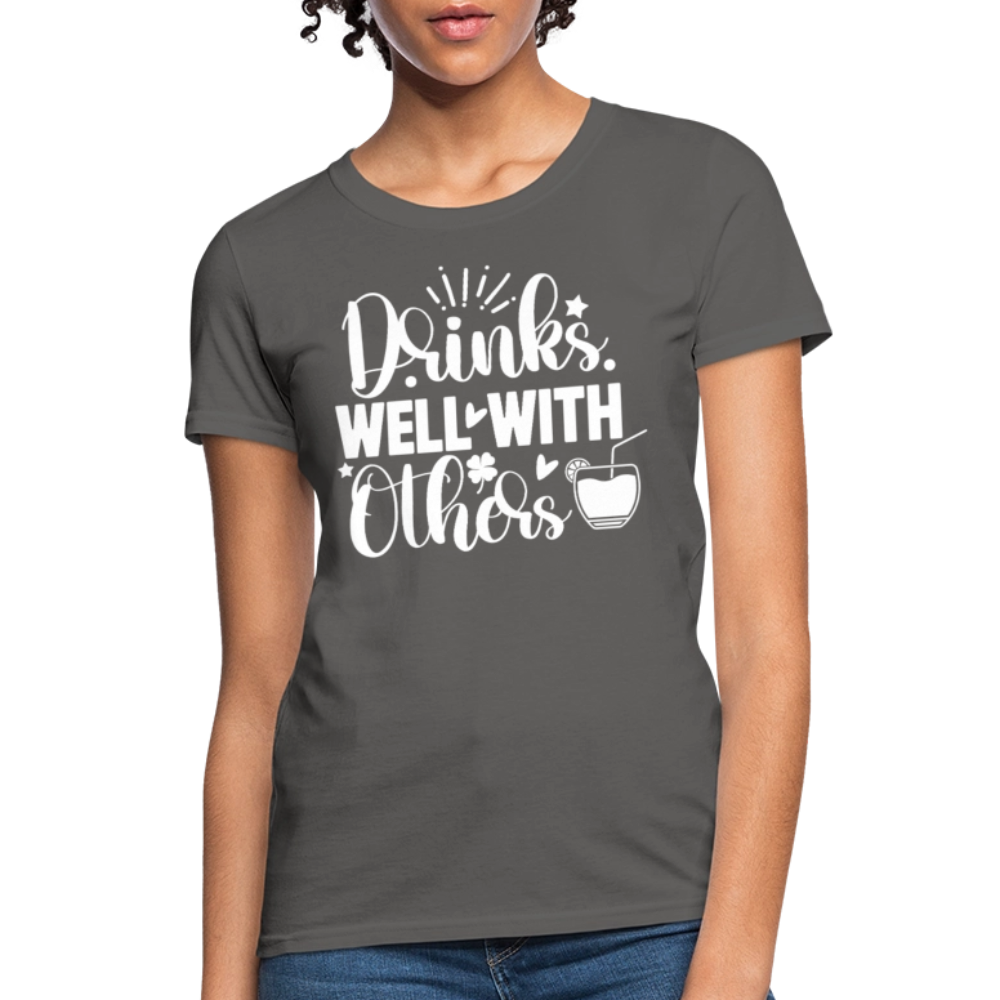 Humorous Ladies' Social Drinking Tee – Perfect Gift Idea - charcoal
