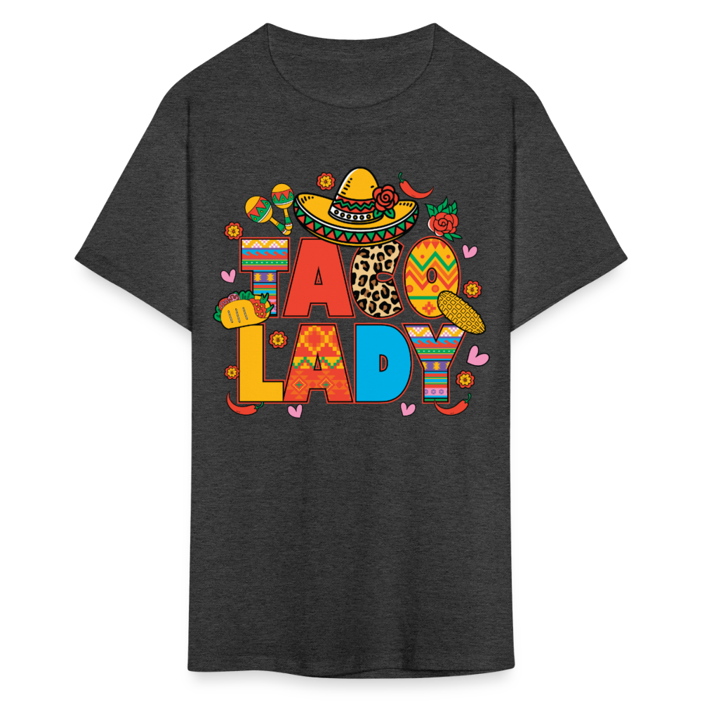 Funny Taco lover Shirt For Women Colorful Taco Lady T-shirt - heather black