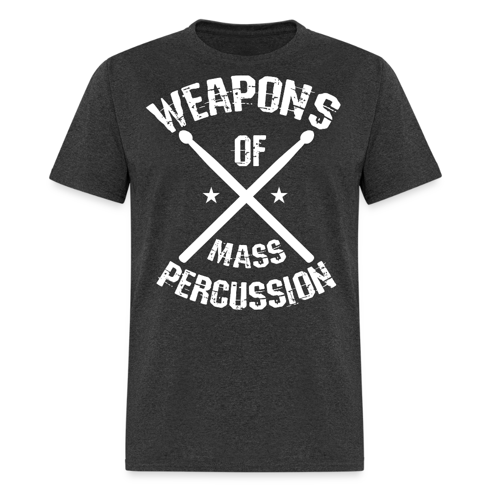 Weapons Of Mass Percussion Funny Drummer T-shirt - heather black