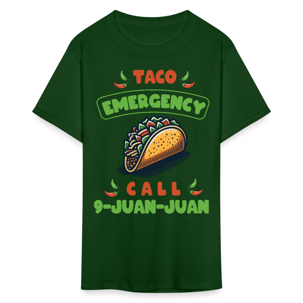 Taco emergency Call 9-juan-juan Tee Mexican Food Lover T-shirt - forest green