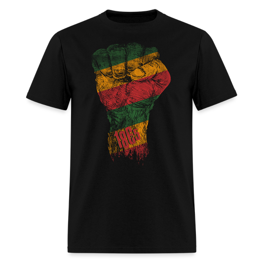 Juneteenth Black Power Raised Fist Unity T-Shirt - black