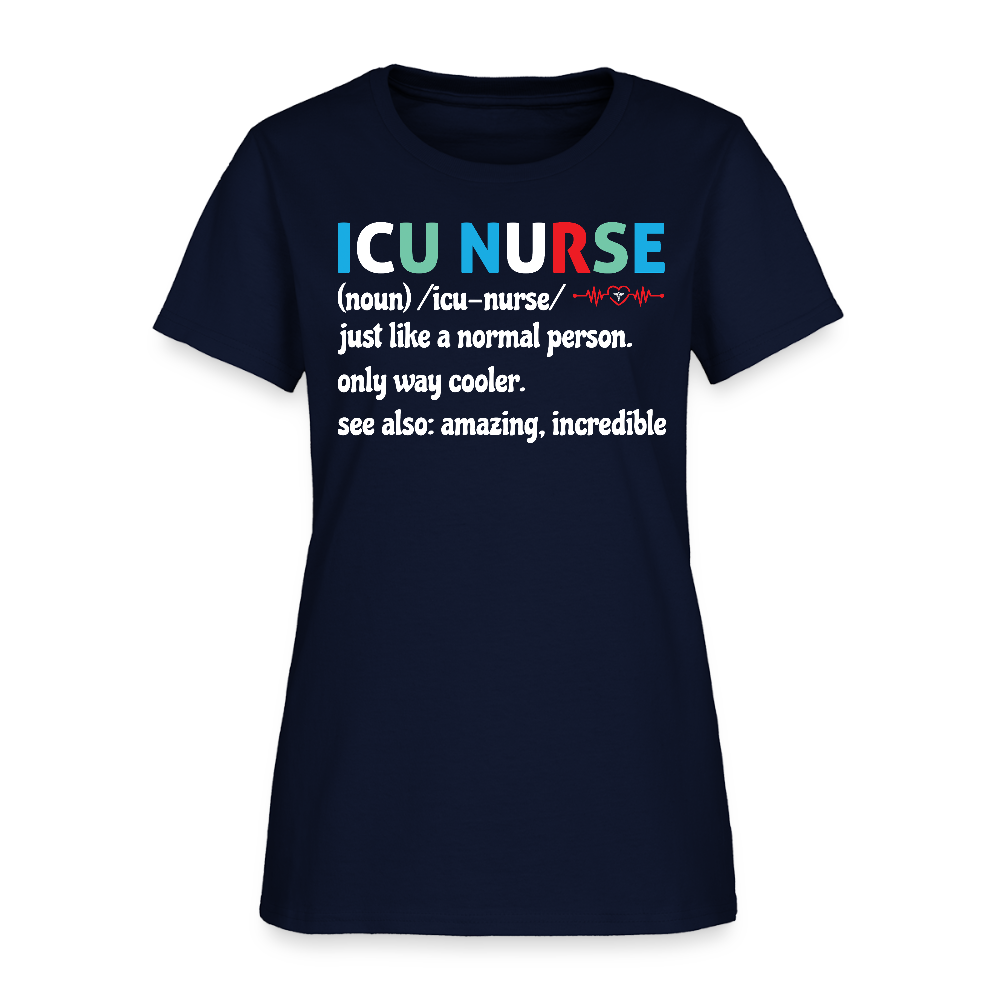 ICU Nurse Definition Best Gifts For Icu Nurses T-Shirt. - navy
