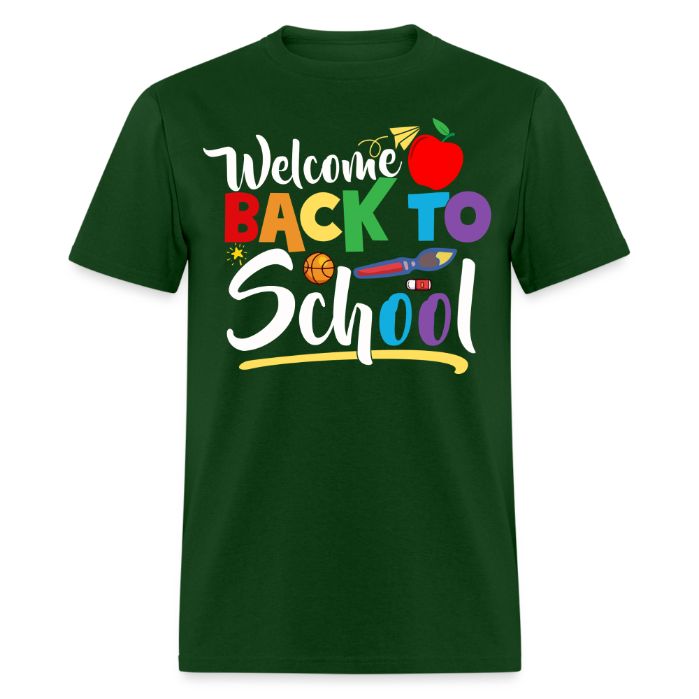 Welcome Back to School Shirt for Teachers First Day of school T-shirt - forest green