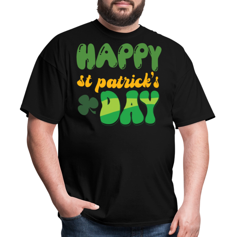 Retro-style Happy St Patrick’s Day T-shirt - black