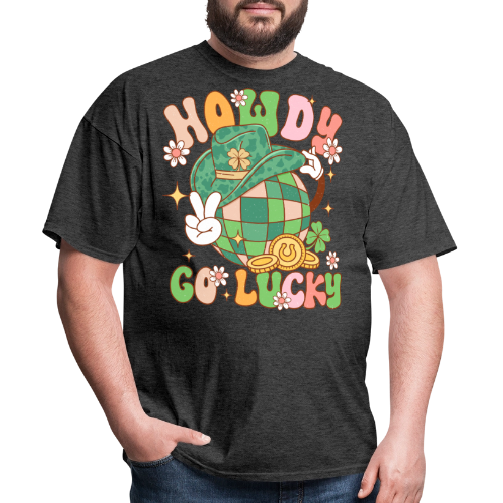 Howdy Lucky Western Graphic T-shirt - heather black