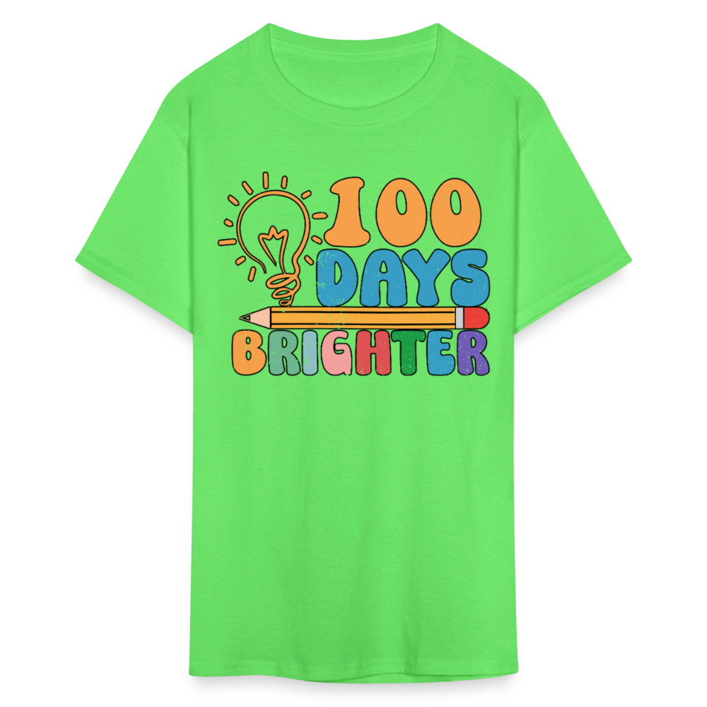 100 Days Brighter Shirt for Teachers Fun School Milestone T-Shirt - kiwi