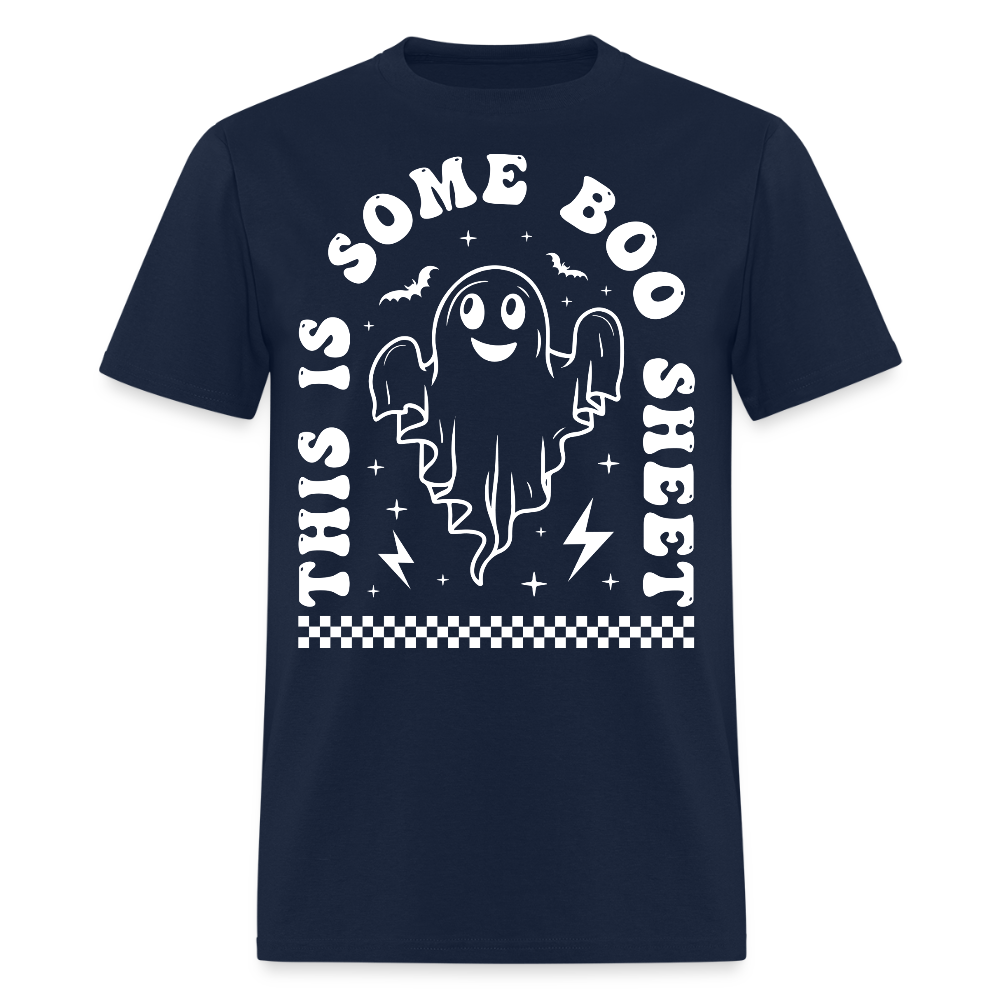 This Is Some Boo Sheet Funny Halloween Ghost T-Shirt - navy