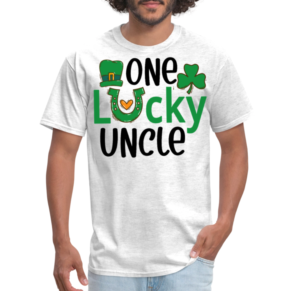 Lucky Uncle Green Leprechaun Hat St Patrick’s T-shirt - light heather gray