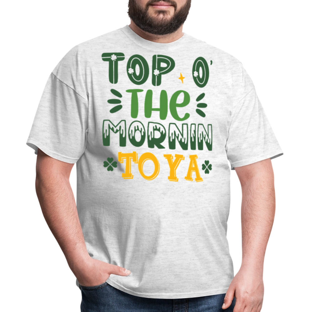 Top O’ the Mornin’ Irish Saying T-shirt - light heather gray