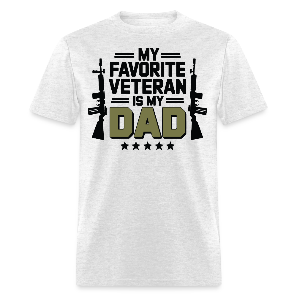 My Dad Is My Favorite Veteran T-shirt - light heather gray