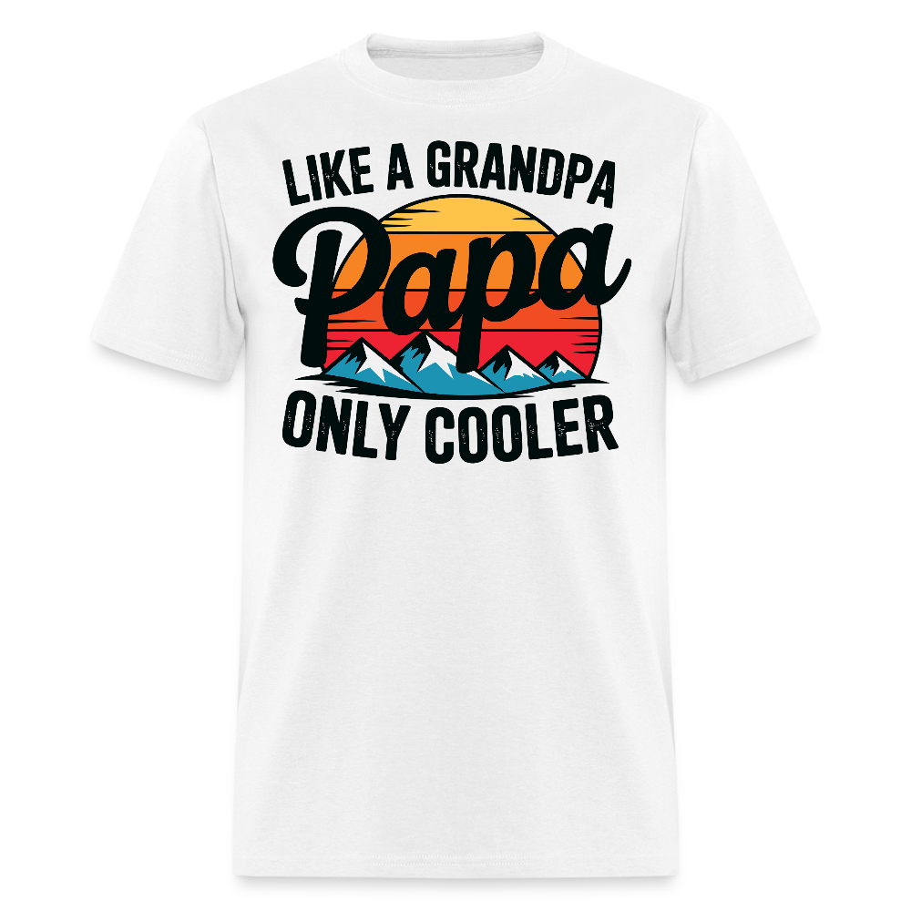 Vintage Sunset Papa Cool Gifts For New Grandpa T-shirt - white