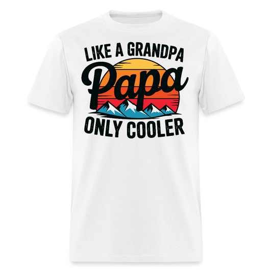 Vintage Sunset Papa Cool Gifts For New Grandpa T-shirt - white
