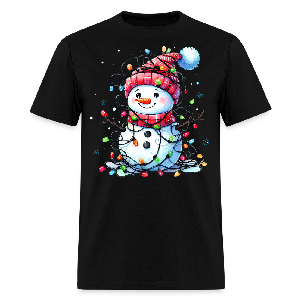 Christmas Themed Snowman T-Shirt - black