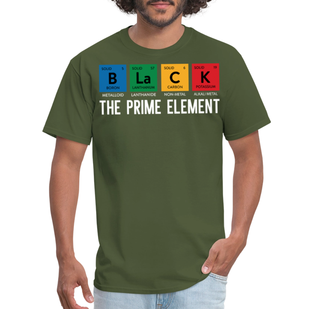 Periodic Table Gift For Black Educators Black Pride Science T-Shirt - military green