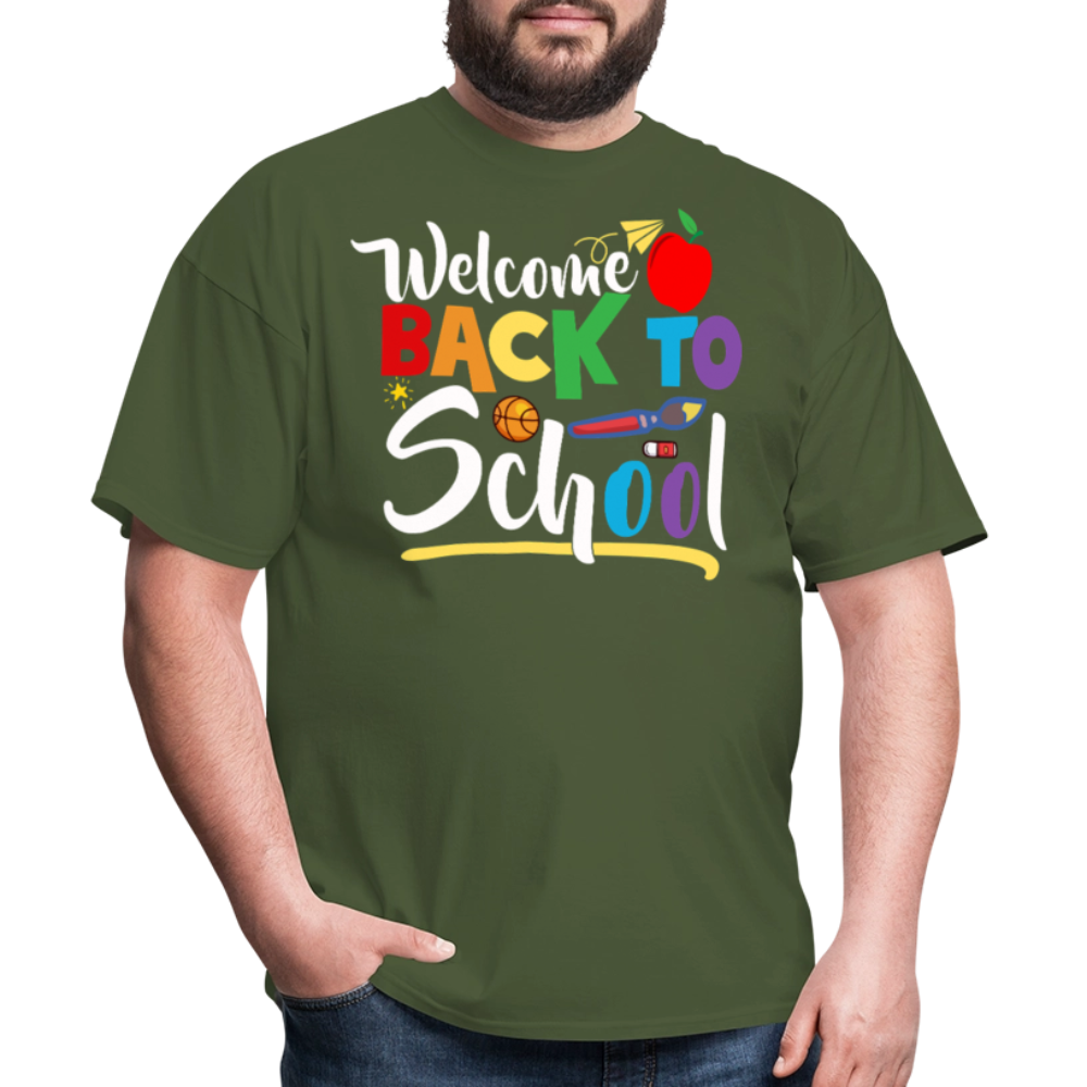 Welcome Back to School Shirt for Teachers First Day of school T-shirt - military green