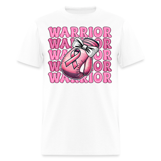Breast Cancer Awareness Warrior Boxing Glove T-Shirt - white