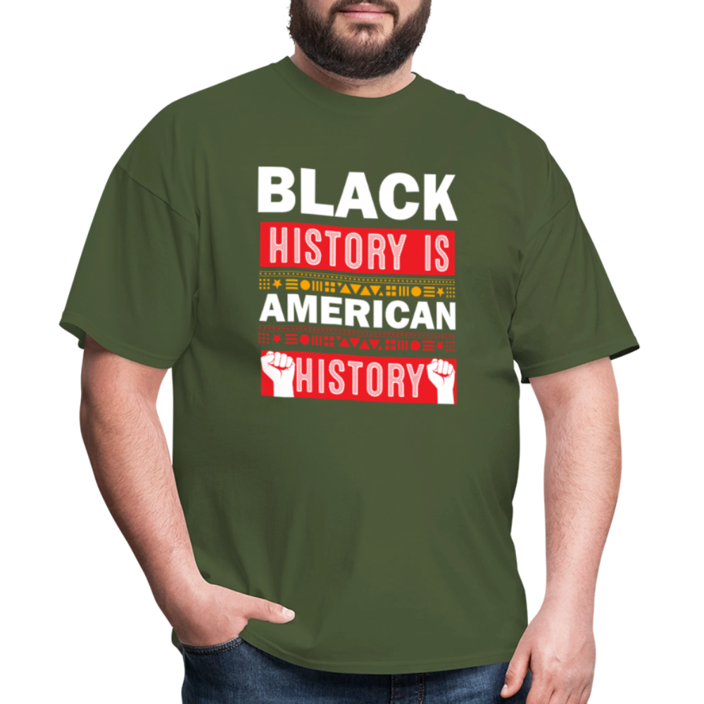 Black History Is American History Tee Unisex Black History Graphic T-shirt - military green