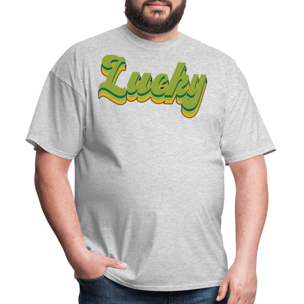 Green Lucky Shamrock-inspired Graphic T-shirt - heather gray