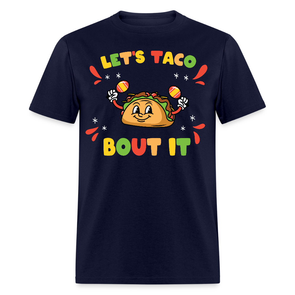 Mexican Food Lovers Tee Let's Taco Bout It T-shirt - navy