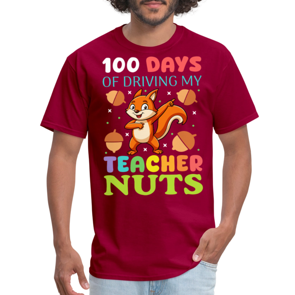 100 Days Of Driving My Teacher Crazy Shirt Funny School Teacher T-shirt - dark red