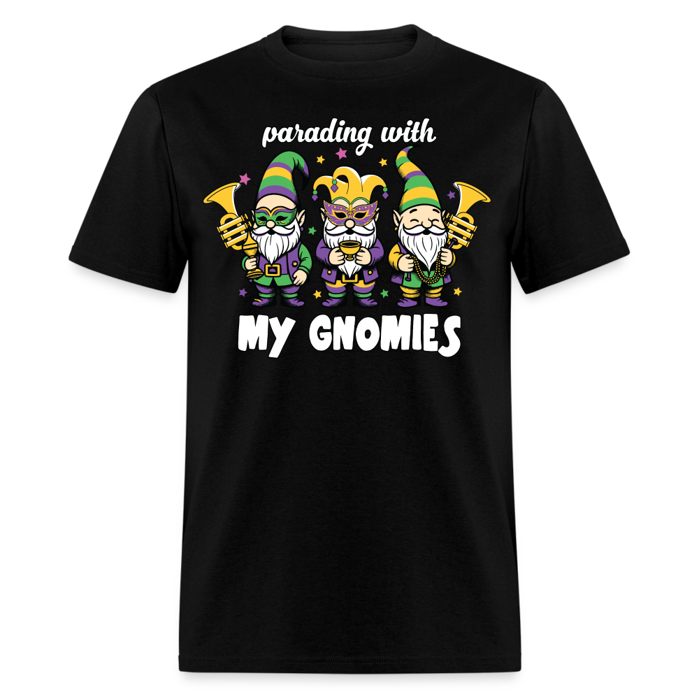 Parading With my Gnomies Festival Shirt Funny Mardi Gras T-shirt - black