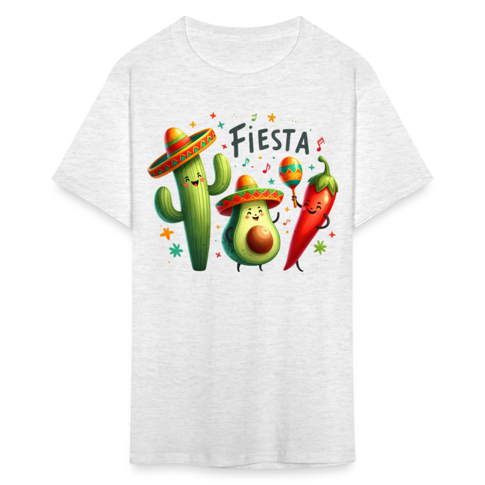 Cinco De Mayo Cartoon Design Tee Cute Avocado And Cactus Fiesta T-shirt - light heather gray