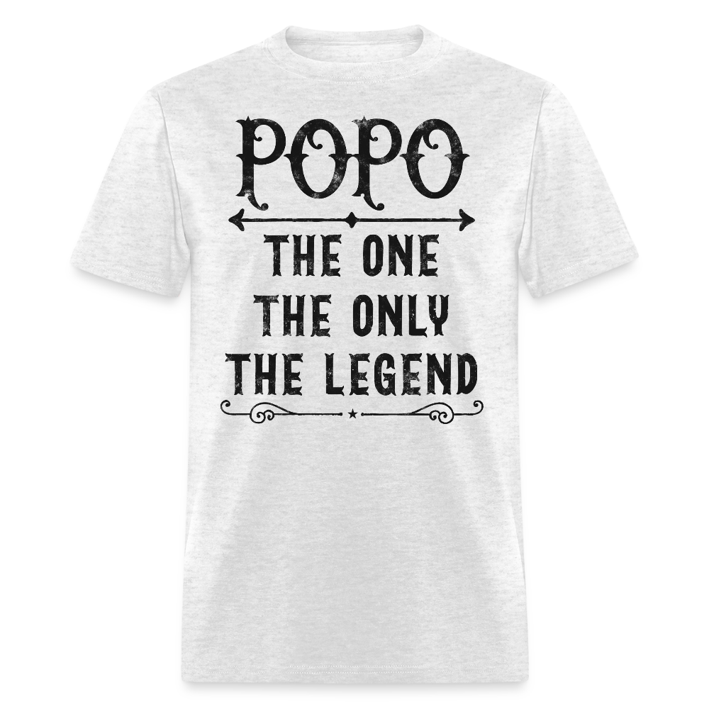 Popo The One The Only The Legend Grandfather Gift T-Shirt - light heather gray