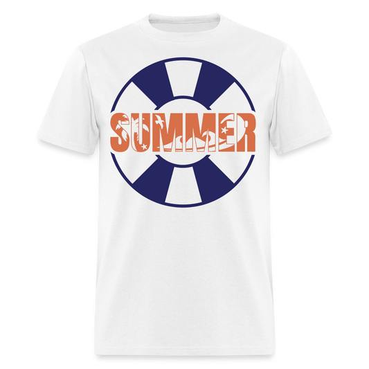 Lifeguard Style Summer Vacation T-shirt - white