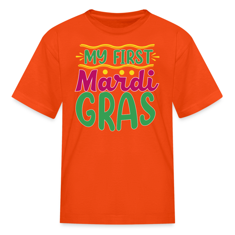 Baby’s First Mardi Gras Outfit Colorful Festival T-shirt - orange