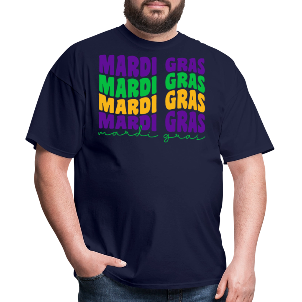 Carnival-themed Shirt for Mardi Gras lovers Colorful festival Graphic T-shirt - navy