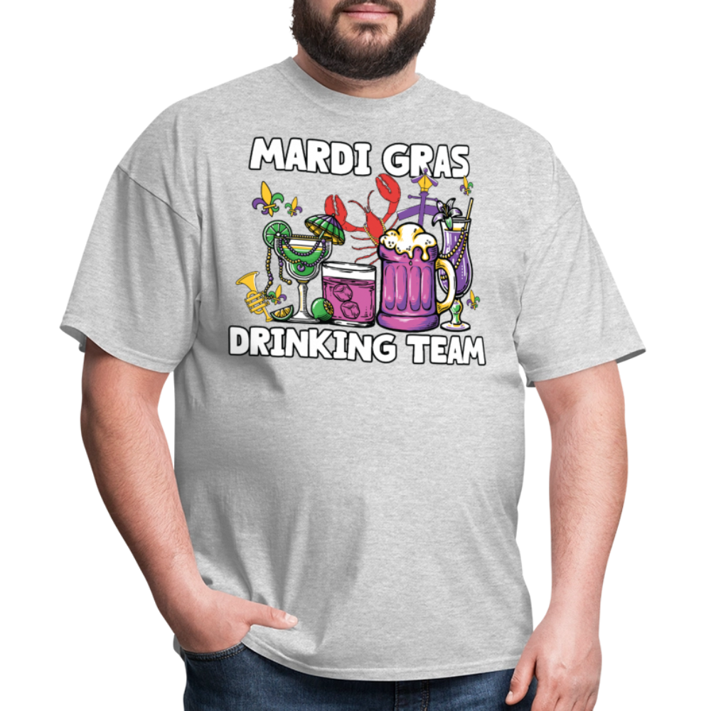 Beer And Cocktail Lover Mardi Gras Tee Mardi Gras Drinking Team T-shirt - heather gray