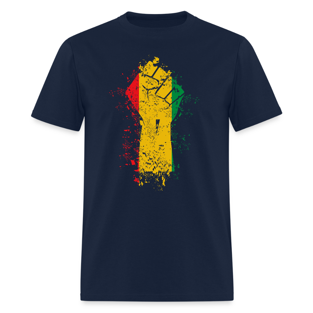 Pan African Fist Black Empowerment T-Shirt - navy