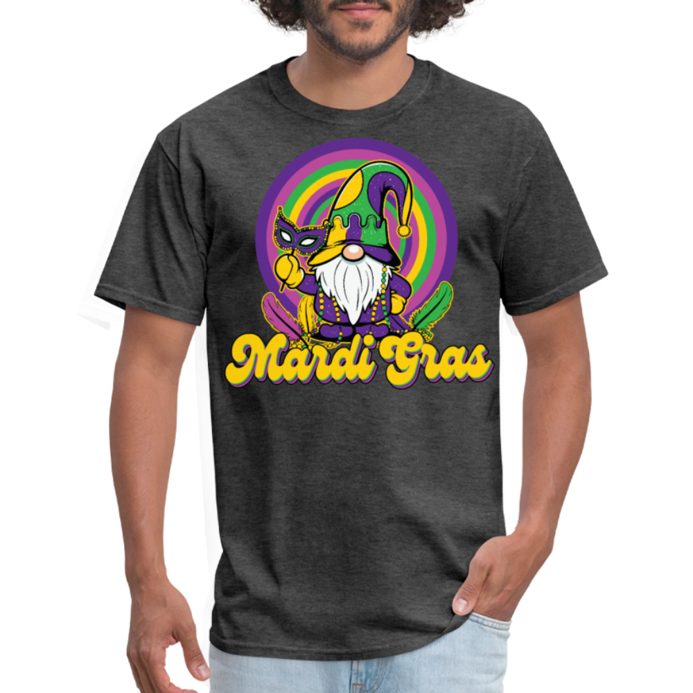 Fat Tuesday Parade Tee Mardi Gras Gnome T-shirt - heather black