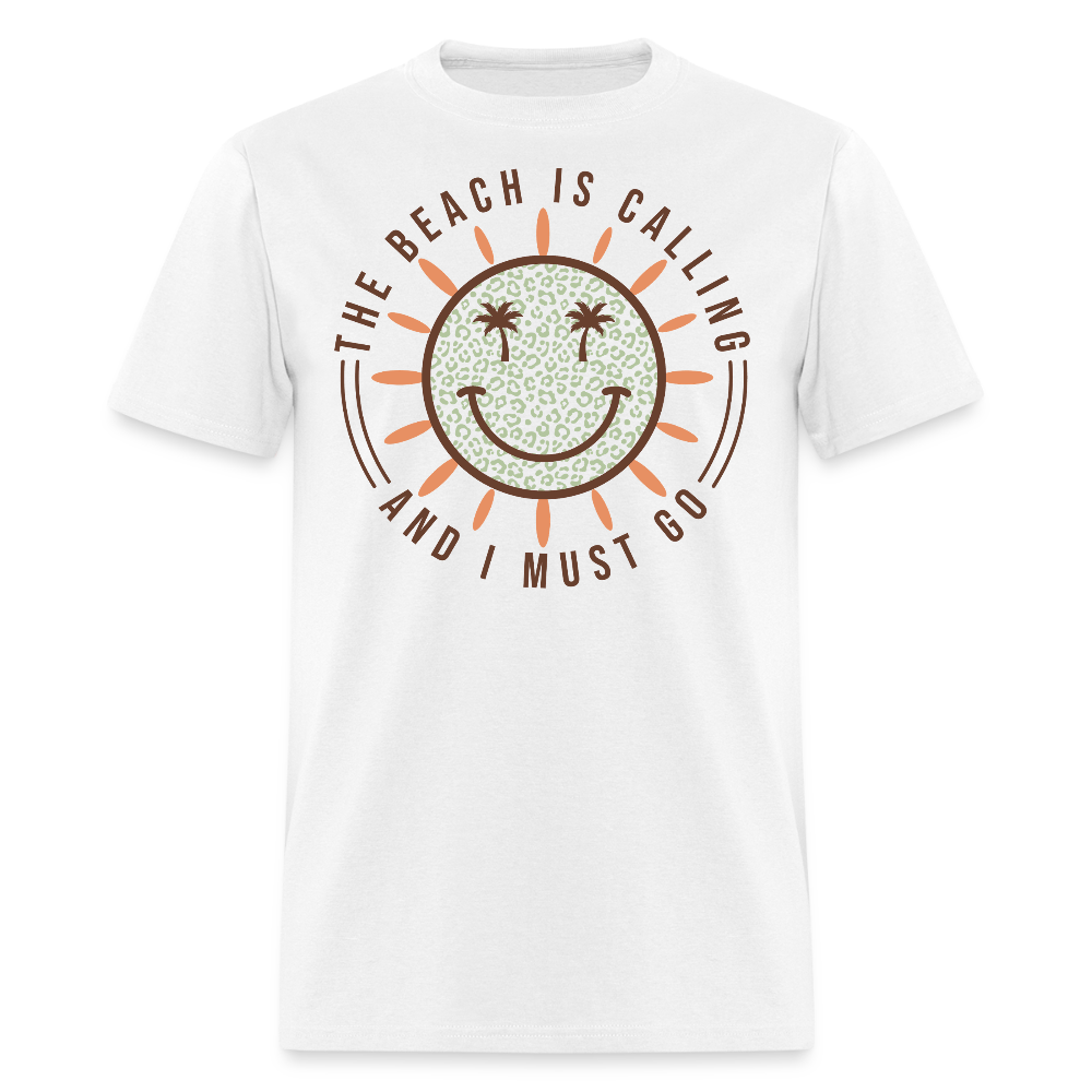 Retro Beach Smiley Face Summer T-shirt - white