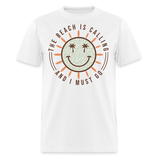 Retro Beach Smiley Face Summer T-shirt - white
