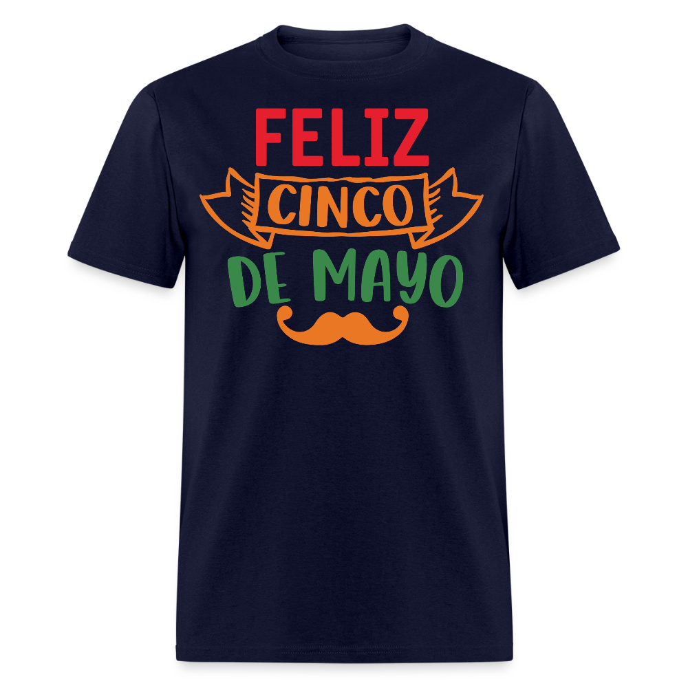 Mexican-themed Graphic Tees Feliz Cinco De Mayo T-shirt - navy