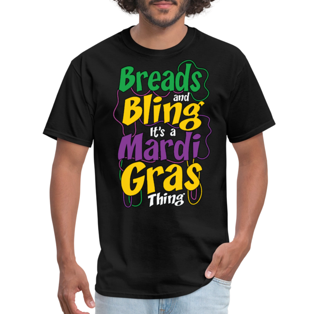 Beads And Bling Mardi Gras Colorful Festive T-shirt - black