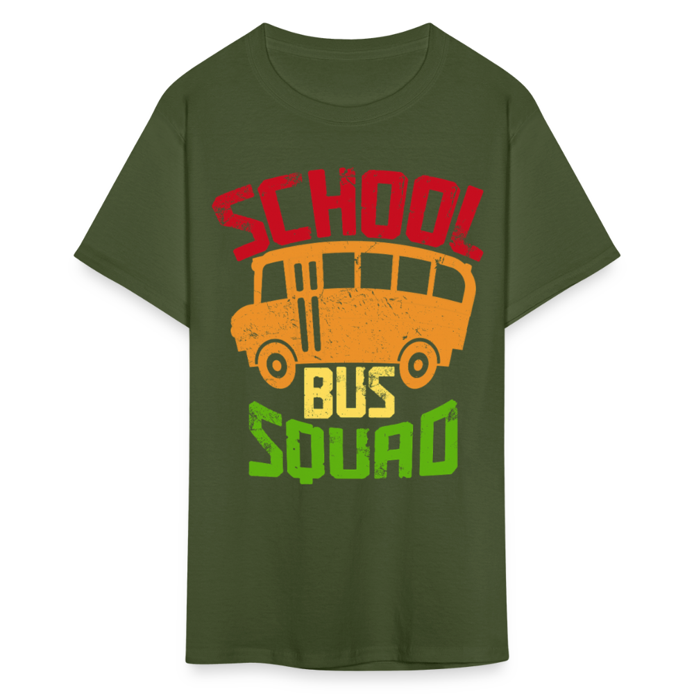 Vintage School Bus Tee for Drivers & Staff School Bus Squad T-shirt - military green