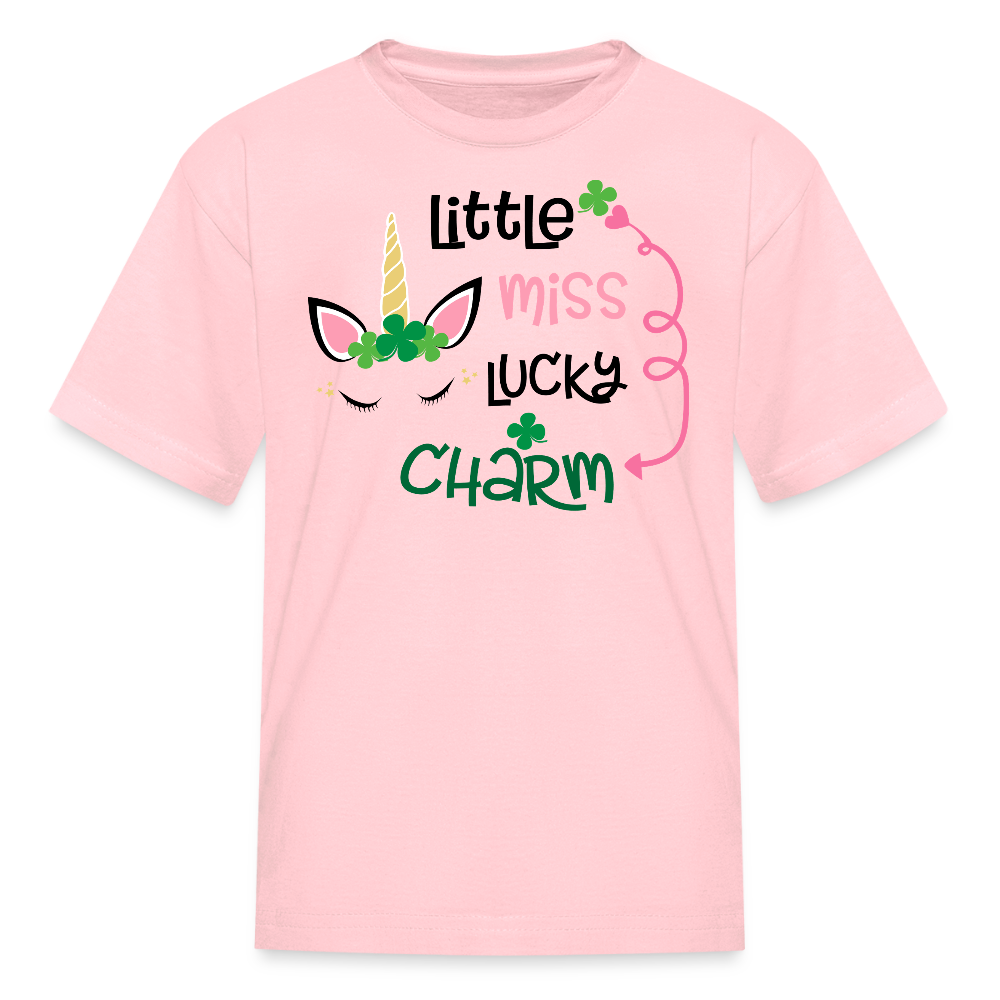 Little Miss Lucky Charm Toddler Outfit Cute Irish Unicorn T-shirt - pink